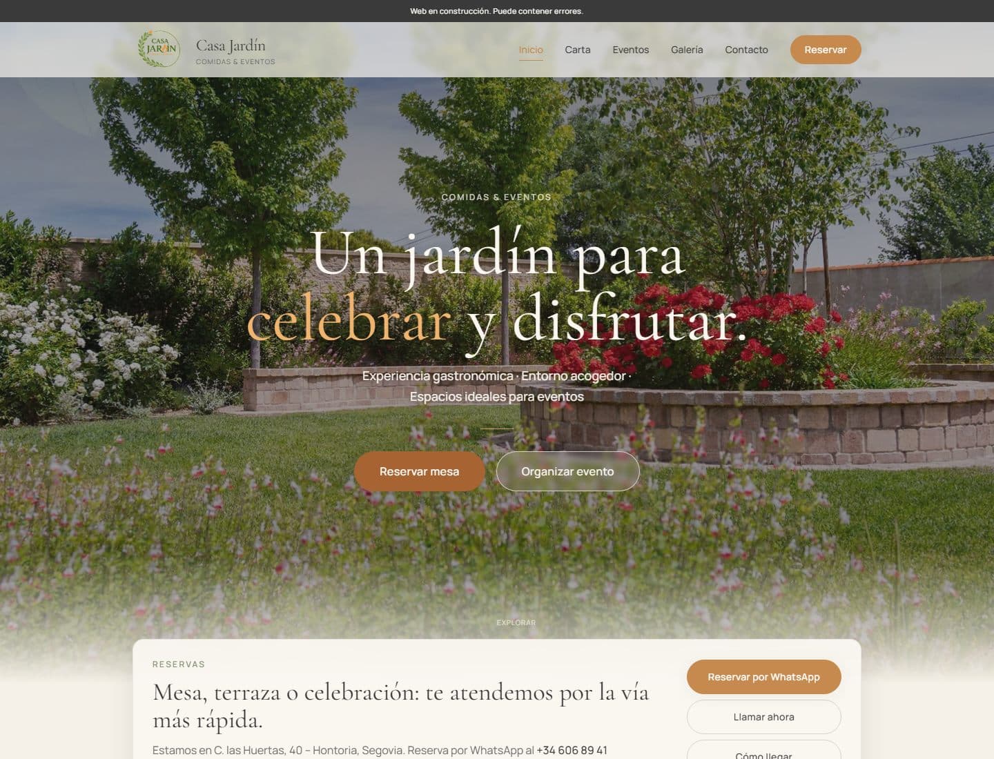 Captura web de Casa Jardín